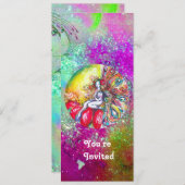 ティターニア,ピンク色の黄色の紫の青の緑の赤の輝き 招待状 (正面/裏面)
