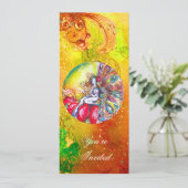 ティターニア,ピンク色の黄色の茶色の青い緑の赤いきらめき 招待状 (スタンド正面)