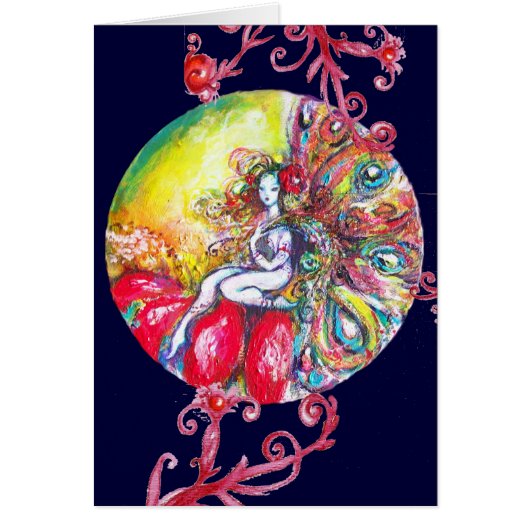 ティターニア/花の妖精が赤い花に座る (正面)