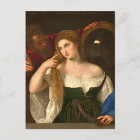 ティチアン – 女性と鏡 ポストカード (正面)