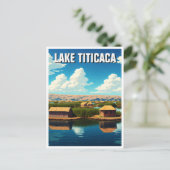 ティチカカ湖浮き上がり諸島 ポストカード (スタンド正面)