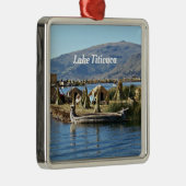 ティチカカ湖、浮かぶ島。 メタルオーナメント (右)