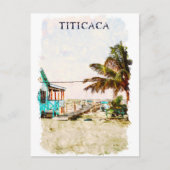 ティチカレイクビーチシーナリーサウスアメリカ ポストカード (正面)