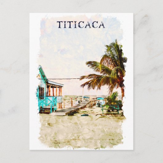 ティチカレイクビーチシーナリーサウスアメリカ ポストカード (正面)