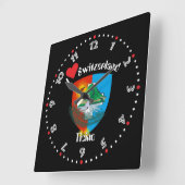 ティチノ·シュワイツ·スイス·スビゼラ·スヴィズラ·ウア スクエア壁時計 (傾斜)