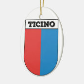 ティチーノ、コート・オブ・アームズ。スイスの州 セラミックオーナメント (左)