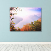 ティチーノ，スイス：モンテ・ブレからのビュー キャンバスプリント (インサイチュ (ウッドフロア))