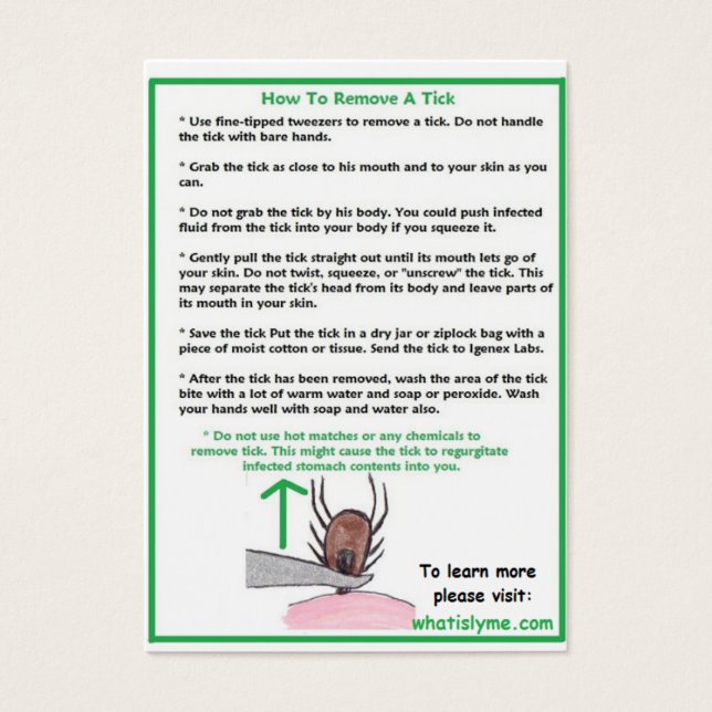 ティックカードを正しく取り外す方法 (正面)