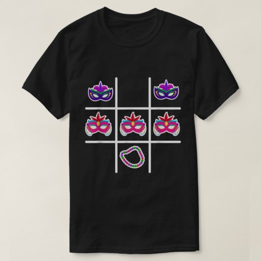 ティックタックトーマーディグラカッコいいスカーニバルパレードマスク Tシャツ (デザイン正面)