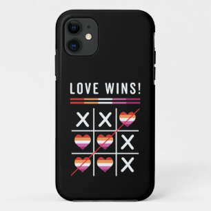 ティックタックトー 愛が勝つ LGBTQ レズビアン プライド iPhone 11 ケース