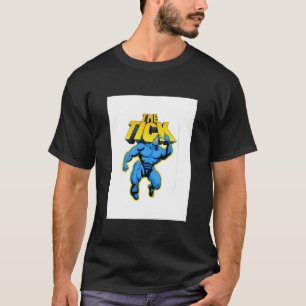 ティック・スーパーヒーロー・パロディキャラクターとロゴタイプ Tシャツ