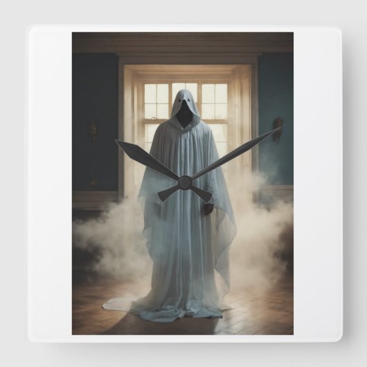 「ティック・トックが時間を告げる」 スクエア壁時計 (正面)