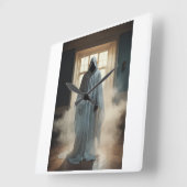 「ティック・トックが時間を告げる」 スクエア壁時計 (傾斜)