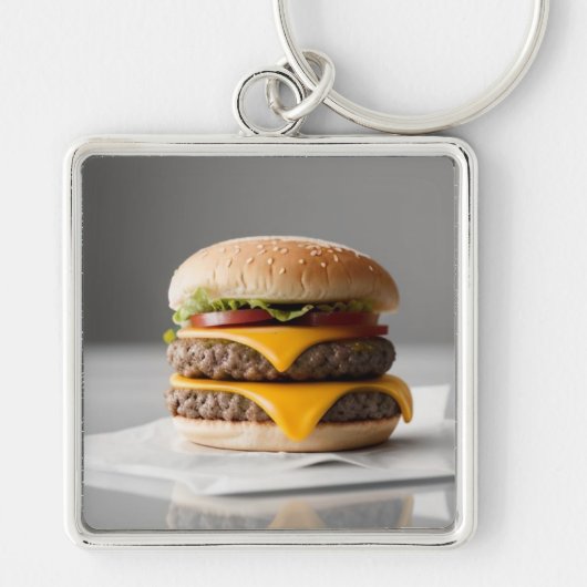 ティッシュのチーズバーガー キーホルダー (正面)