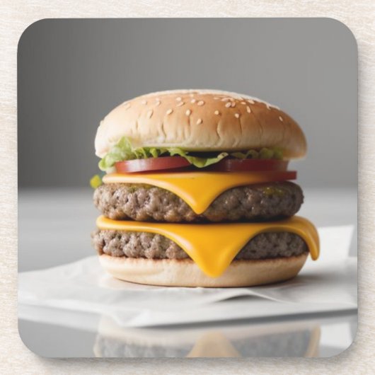 ティッシュのチーズバーガー コースター (正面)