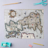 ティッシュまたはデコページ紙 – イギリスのヴィンテージマップ 薄葉紙 (クラフト)