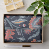 ティッシュまたはデコページ紙 – ボホはっきりしたフローラブルー 薄葉紙 (ギフト)