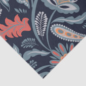 ティッシュまたはデコページ紙 – ボホはっきりしたフローラブルー 薄葉紙 (詳細)