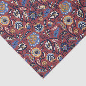 ティッシュまたはデコページ紙 – ボホはっきりしたフローラ赤 薄葉紙 (詳細)