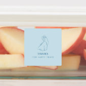 ティッシュパック用の青いウェディングラベル「ハッピー涙」 ラベル (貼付)