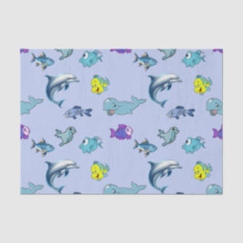 ティッシュペーパーとカラフル海 薄葉紙