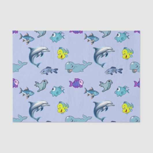 ティッシュペーパーとカラフル海 薄葉紙 (正面)