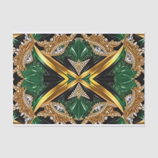 ティッシュペーパーとジャマイカカラーデザイン 薄葉紙 (正面)