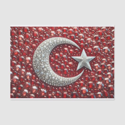 ティッシュペーパーとトルコ色デザイン 薄葉紙 (正面)