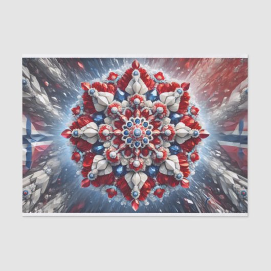 ティッシュペーパーとノルウェーの色デザイン 薄葉紙 (正面)