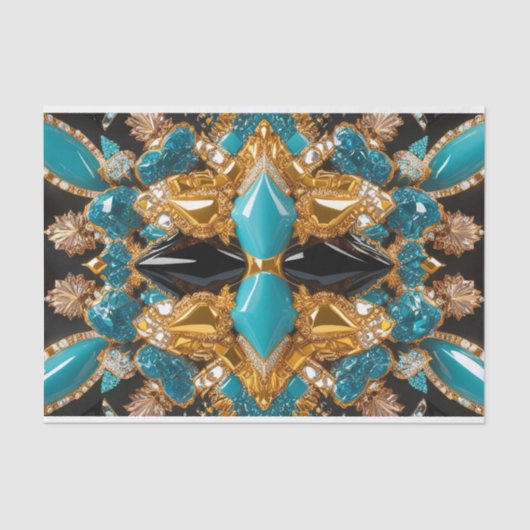 ティッシュペーパーとバハマ色デザイン 薄葉紙 (正面)