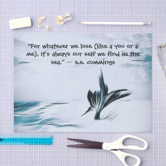 ティッシュペーパーとマーメイドと引用文 薄葉紙 (クラフト)