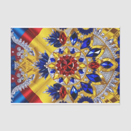 ティッシュペーパーとルーマニアの色デザイン 薄葉紙 (正面)