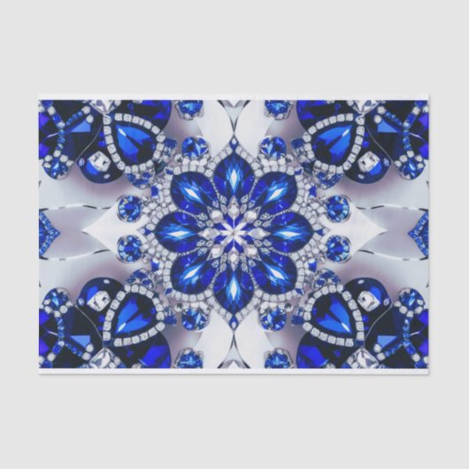 ティッシュペーパーと青の白の色のデザイン 薄葉紙 (正面)