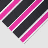 ティッシュペーパーのガーリーでシックなピンクの白黒のストライプ 薄葉紙 (詳細)