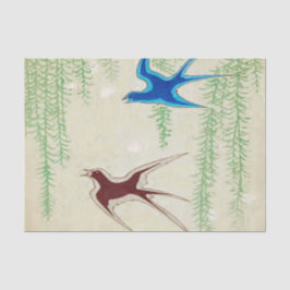 ティッシュペーパーのクラフト – アンティーク鳥 薄葉紙