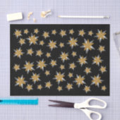 ティッシュペーパーのスノーフレーク星金ゴールドシルバークリスマス 薄葉紙 (クラフト)