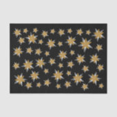 ティッシュペーパーのスノーフレーク星金ゴールドシルバークリスマス 薄葉紙 (正面)