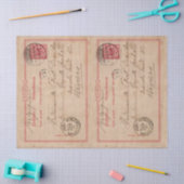 ティッシュペーパーの切り離し – ドイツ語ヴィンテージポストカード 薄葉紙 (クラフト)