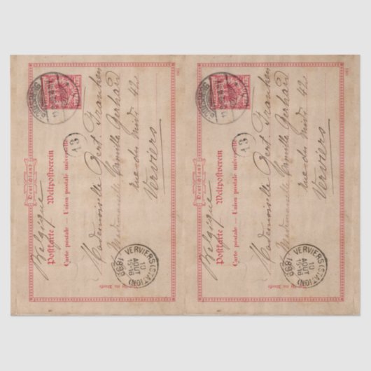 ティッシュペーパーの切り離し – ドイツ語ヴィンテージポストカード 薄葉紙 (正面)