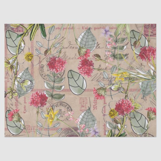 ティッシュペーパーの切り離し – フローラ葉のハガキー 薄葉紙 (正面)