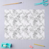 ティッシュペーパーの切り離し – B/Wフローラデザイン 薄葉紙 (クラフト)