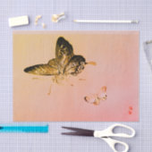 ティッシュペーパーの日本のな蝶プリント 薄葉紙 (クラフト)