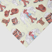 ティッシュペーパーの若いカウボーイと馬 薄葉紙 (詳細)