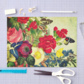 ティッシュペーパーの蝶および花 薄葉紙 (クラフト)