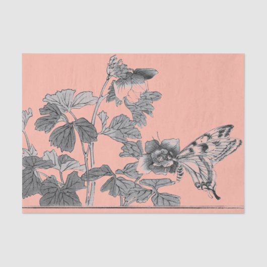 ティッシュペーパーの蝶日本人のプリント 薄葉紙 (正面)