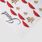 ティッシュペーパーの赤い傘猫 薄葉紙 (詳細)