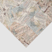 ティッシュペーパーまたはデコパージュペーパーの音楽シートのコラージュ 薄葉紙 (詳細)