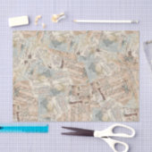 ティッシュペーパーまたはデコパージュペーパーの音楽シートのコラージュ 薄葉紙 (クラフト)