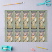 ティッシュペーパーを包むミュシャアールヌーボー 薄葉紙 (クラフト)