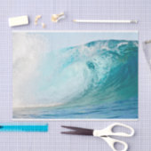 ティッシュペーパーを壊す太平洋の青い波 薄葉紙 (クラフト)